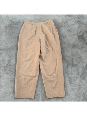 Vintage Talbots Petites 100% Wool Tan Slacks Pants Trousers 12